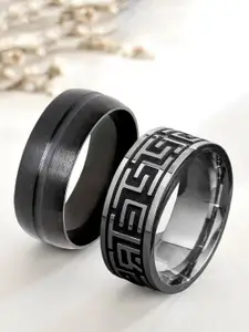 The Roadster Lifestyle Co Men Set Of 2 Stainless Steel Ring Bands
