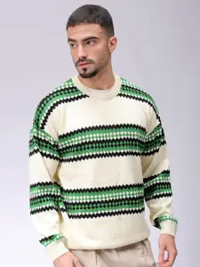 The Indian Garage Co Men Striped Pullover Sweaters