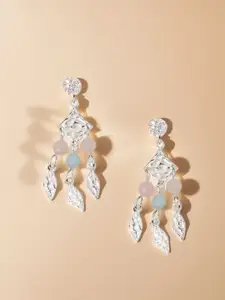 Accessorize Sterling Silver-Plated Beaded Dream Catcher Geometric Drop Earrings