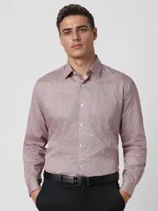 Van Heusen Men Spread Collar Geometric Printed Cotton Formal Shirt
