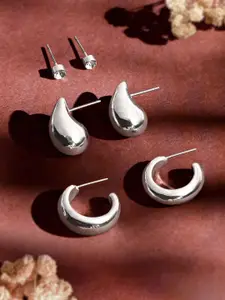 Accessorize Set Of 3 Crystals Studded Teardrop Shaped Studs