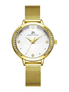 KENNETH SCOTT Women Embellished Analogue Watch K22523-GMGW