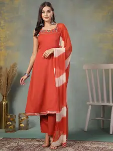 Stylum Women Gotta Patti Lace Frills Bows and Ruffles Crepe Kurta