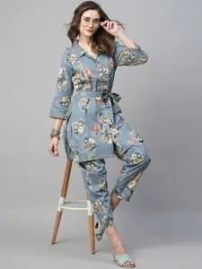 Kiana House Of Fashion Printed Top With Trousers Co-Ords