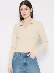 Camey Women Woollen winter full sleeve V-Neck top Sweater