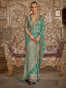 elora Woven Design Zari Pure Georgette Banarasi Saree