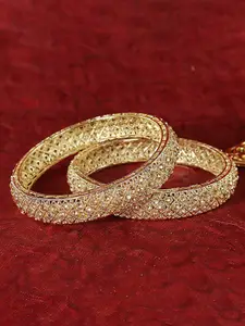 LAVAZZASet Of 2 CZ Studded Bangles