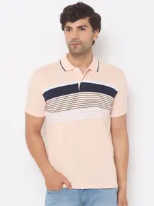 Duke Men Striped Polo Collar T-shirt