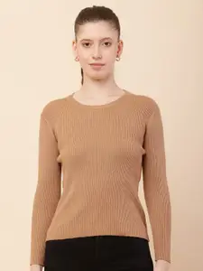 NoBarr Women Self Design Striped Pullover