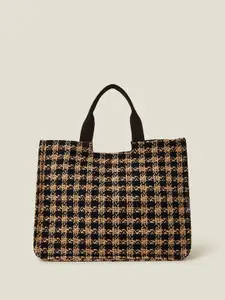 Accessorize Women Large woven Houndstooth Handbag