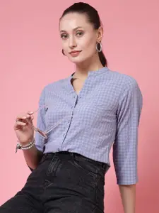 BEING NAUGHTY Women Comfort Band Collar Textured Casual Shirt