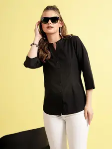 BEING NAUGHTY Women Comfort Band Collar Solid Casual Shirt