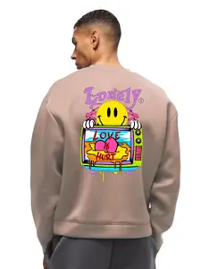 SONIBROS Men Printed Round Neck Pullover Sweatshirt