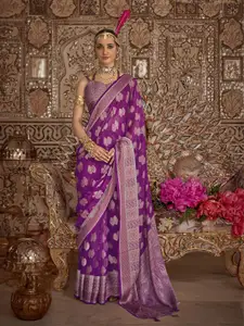 elora Woven Design Zari Pure Georgette Designer Banarasi Saree