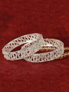 LAVAZZA Set Of 2 Silver-Plated ACZ-Studded Bangles
