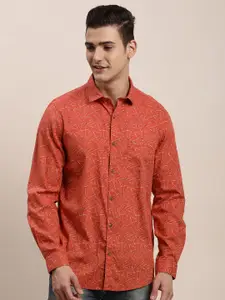 Turtle Men Relaxed Slim Fit Floral Opaque Printed Casual Shirt