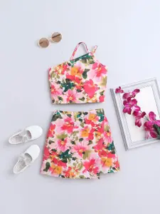 taffykids Girls Printed Top with Skirt