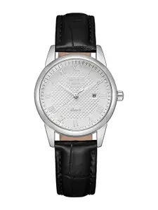 KENNETH SCOTT Women Embellished Dial & Leather Textured Straps Analogue Watch K23530-SLBW