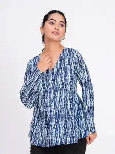 PINGAKSH Women Floral Printed Cotton Peplum Top