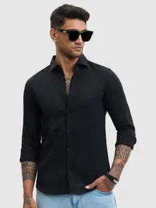 Snitch Men Smart Fit Spread Collar Textured Casual Shirt