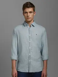 Louis Philippe Sport Men Textured Self Design Spread Collar Casual Shirt
