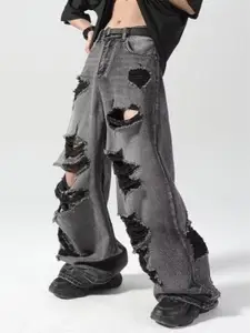 StyleCast Men Relaxed Fit Highly Distressed Light Fade Jeans