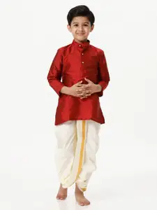Ramraj Boys Solid Long Sleeve Kurta with Panchakacham