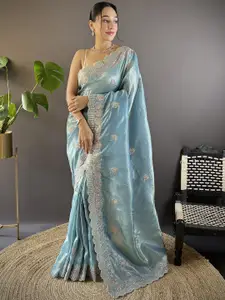 LeeliPeeri Designer Floral Embellished Sequinned Saree