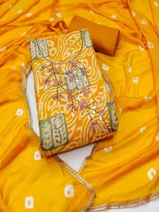 MANVAA Ethnic Motifs Printed Beads and Stones Unstitched Dress Material