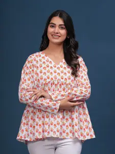 PINGAKSH Women Floral Printed Cotton Empire Top