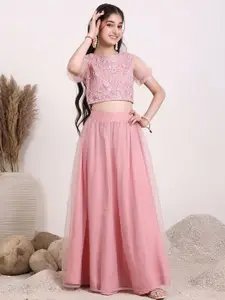 Inddus Girls Embroidered Thread Work Ready to Wear Lehenga & Blouse