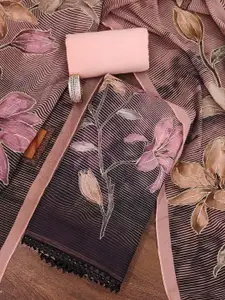 MANVAA Floral Printed Organza Unstitched Dress Material