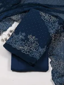 Meena Bazaar Floral Embellished Unstitched Dress Material