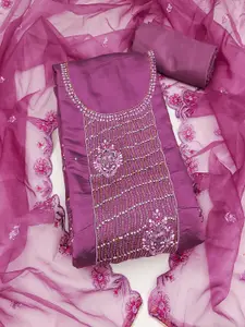 MANVAA Ethnic Motifs Embroidered Sequinned Unstitched Dress Material