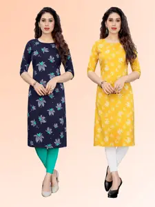 KETAKI FASHION Selection Of 2 Floral Printed Straight Kurtas