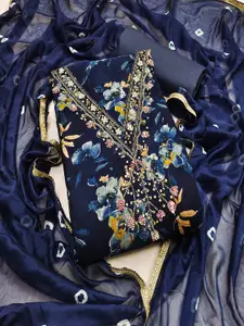 MANVAA Floral Printed Sequinned Unstitched Dress Material