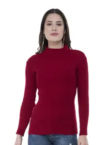 IndiWeaves Women Woollen High Neck Pullover  Sweaters