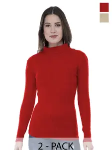 IndiWeaves Women Pack of 2 Woollen Pullover with Applique Detail