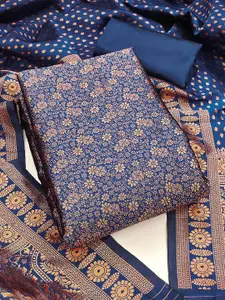 MANVAA Floral Woven Design Zari Work Unstitched Dress Material