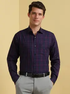 Allen Solly Men Slim Fit Spread Collar Tartan Checked Cotton Formal Shirt