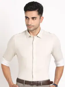 Turtle Men Standard Slim Fit Spread Collar Micro Ditsy Printed Cotton Formal Shirt