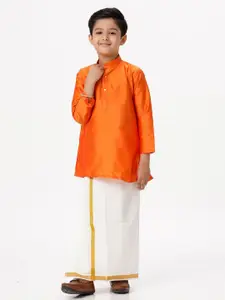 Ramraj Boys Long Sleeves Kurta with Jari Dhoti Combo