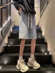 StyleCast Men Loose Fit Denim Shorts