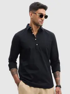 Snitch Men Smart Fit Spread Collar Solid Cotton Casual Shirt