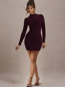 CLAFOUTIS Women Crepe Bodycon Mini Dress