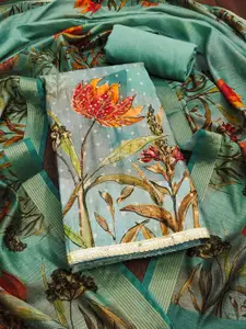 MANVAA Floral Printed Sequinned Unstitched Dress Material