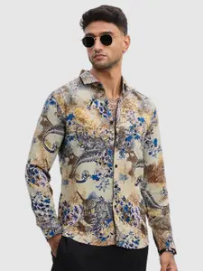 Snitch Men Smart Fit Spread Collar Floral Printed Casual Shirt