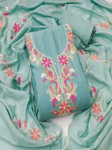 MANVAA Floral Embroidered Unstitched Dress Material