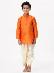 Ramraj Boys Solid Long Sleeve Kurta with Panchakacham