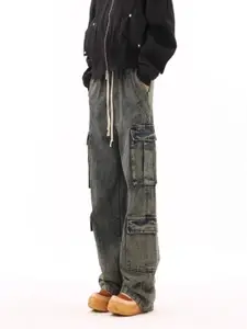 StyleCast Men Wide Leg Light Fade Jeans